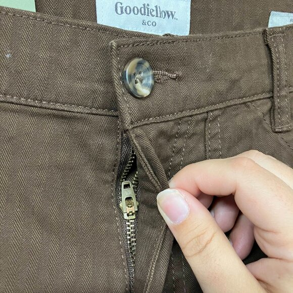 NWT Goodfellow & Co Men's 33X32 Brown Straight Leg Utility Pants Herringbone - Picture 10 of 14